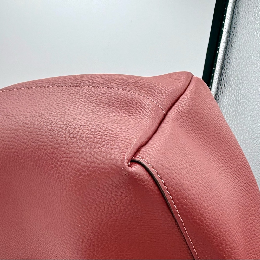 Coach Town Tote Polished Pebble Leather Wine Pink Interior Gold Hardware 72673 - Picture 9 of 12